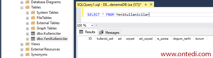 SQL'de Tablodan Tabloya Veri Aktarmak