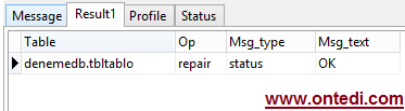 MySQL Table is Marked as Crashed and Should be Repaired Hatası