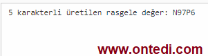 C#'ta İstenilen Uzunlukta Rastgele Değerler Üretmek