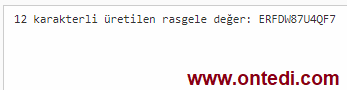 C#'ta İstenilen Uzunlukta Rastgele Değerler Üretmek