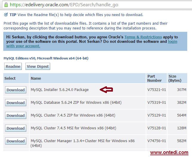 Windows'ta MySQL Kurulumu Adım 1