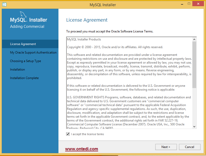 Windows'ta MySQL Kurulumu Adım 2