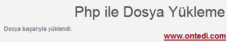 Php ile Dosya Yükleme İşlemi Örnek 1