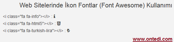 Web Sitelerinde İkon Fontlar (Font Awesome) Kullanımı