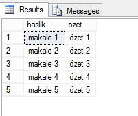 MSSQL'de Stored Procedure Kullanarak Select (Seçme) İşlemi Yapmak