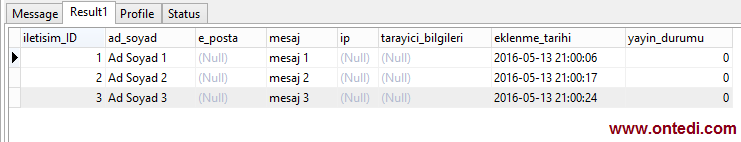 MYSQL'de Stored Procedure Kullanarak Select (Seçme) İşlemi Yapmak