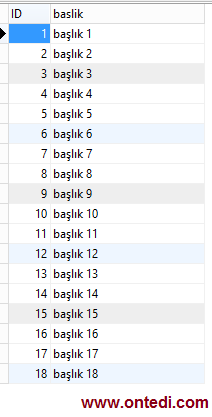 MYSQL'de Stored Procedure Kullanarak Sayfalama (Pagination) İşlemi Yapmak