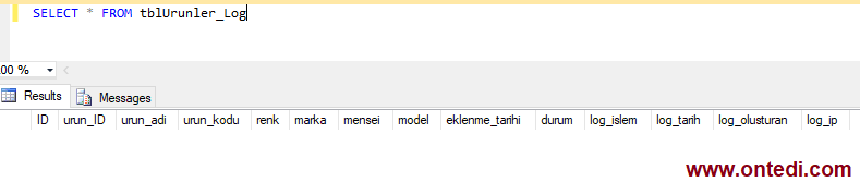 SQL Trigger, Gelişmiş Log