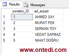 SQL Except ve Intersect Kullanımı