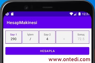 Android Hesap Makinesi Örnek 1