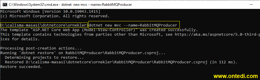 Asp.Net Core ile RabbitMQ Kullanım Örneği