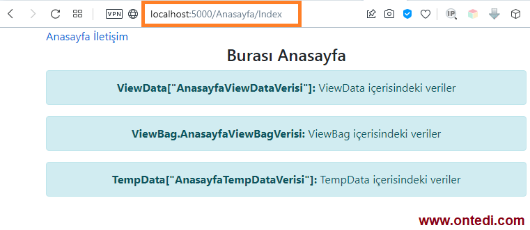 Asp.Net MVCde ViewBag, ViewData ve TempData Kavramları