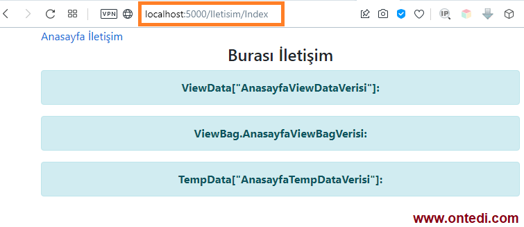 Asp.Net MVCde ViewBag, ViewData ve TempData Kavramları