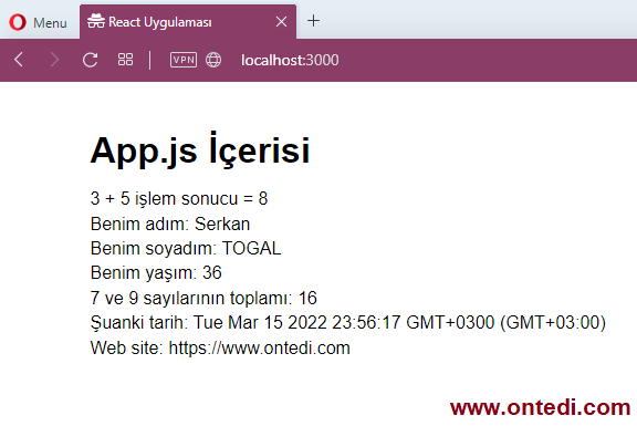 ReactJS Ders 3: JSX Formatı