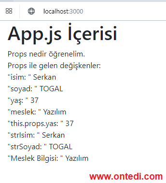 ReactJS Ders 8: Props Nedir?