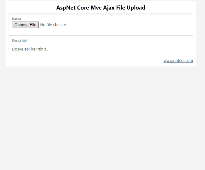 Asp.Net Core MVC Ajax File Upload Örneği