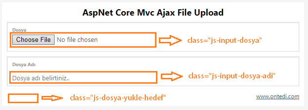 Asp.Net Core MVC Ajax File Upload Örneği