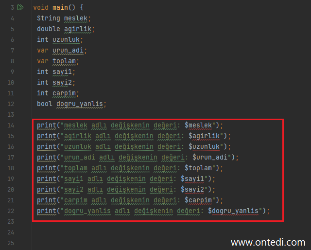Dart Ders 3: Değişken Oluşturma Çeşitleri