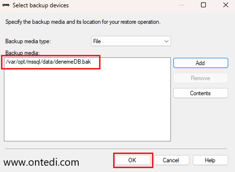 Docker Üzerindeki SQL Server Konteynere Veritabanı Yedeğini Yüklemek