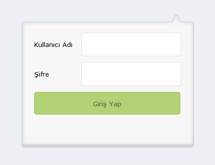 Kullanıcı Giriş Paneli CSS-XHTML Döküm